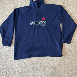 Navy blue vintage Washington DC quarter zip‎ fleece